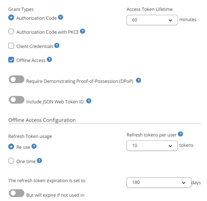 screenshot showing the application grants filled out